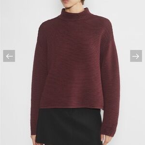 Babaton Ribbed Burgundy Turtleneck